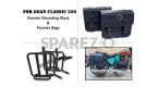 For Royal Enfield Goan Classic 350 Leather Pannier Navy blue Bags With Mounting - SPAREZO For Royal Enfield Goan Classic 350 Leather Pannier Navy blue Bags With Mounting - SPAREZO